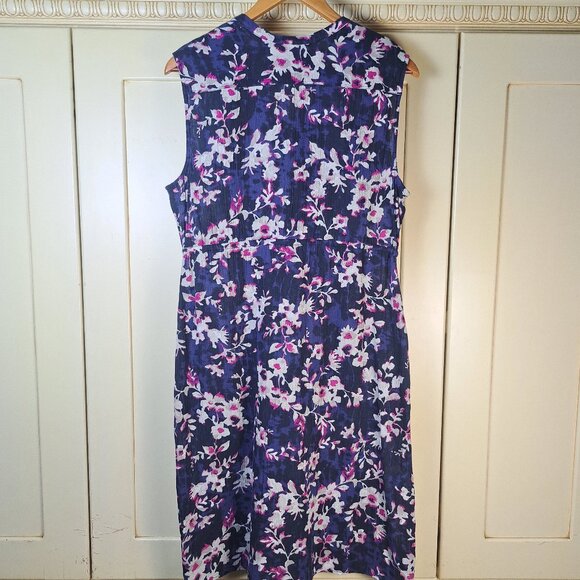 EDDIE BAUER 2 Women's Cotton Sleeveless Print Pink Blue Shirtdresses Sz T12 - Picture 6 of 16